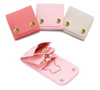 yanjin Set da 3 Sacchetti Organizer Piccoli per Gioielli con Pulsante A Scatto per Bracciali, Anelli, Collane, Ideali per Viaggi E Regali,Set 1
