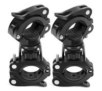yanjin Supporto Portafaretto 2 Pezzi per Bicicletta Porta Luce LED Supporto con Clip A Morsetto A Rotazione di 360° per Ciclismo,Nero