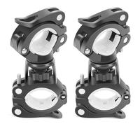 yanjin Supporto Portafaretto 2 Pezzi per Bicicletta Porta Luce LED Supporto con Clip A Morsetto A Rotazione di 360° per Ciclismo,Bianca