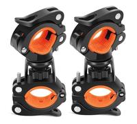 yanjin Supporto Portafaretto 2 Pezzi per Bicicletta Porta Luce LED Supporto con Clip A Morsetto A Rotazione di 360° per Ciclismo,Arancia