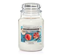 Yankee Candle, Candela in barattolo grande con fragranza "Pomegranade Coconut", fresco profumo fruttato tropicale di cocco e melograno, fatti portare in spiagge lontane con cocktail di frutta fresca