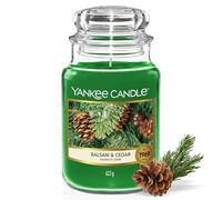 Yankee Candle Candela profumata in giara grande, Balsam & Cedar, Durata Fino a 150 Ore, Regali ottimi per le donne