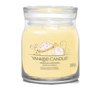 Yankee Candle Candela profumata firmata, candela media in barattolo alla vaniglia con doppio stoppino, miscela di cera di soia, candela a lunga combustione, regalo perfetto per le donne