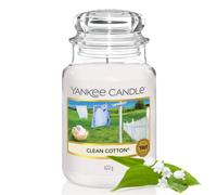 Yankee Candle Candela profumata in giara grande Clean Cotton Durata Fino a 150
