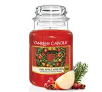 Yankee Candle Candela profumata in giara grande | Red Apple Wreath | Durata Fino