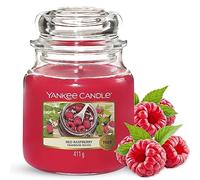 Yankee Candle Candela profumata in giara media | Lampone rosso | Durata Fino a 75 Ore