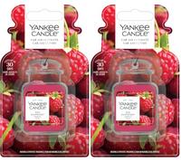 YANKEE CANDLE Car Jar Ultimate Profumatore per Auto | Lampone Rosso | Dura Fino a 4 Settimane (Confezione da 2)
