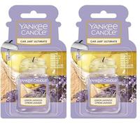 Yankee Candle Car Jar Ultimate profumatore per auto, Limone e lavanda (Confezione da 2)