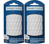 Yankee Candle diffusore ScentPlug | Base per profumatore d'ambiente elettrico | Motivo decorativo grafico bianco | Spina UK a 3 poli (Confezione da 2)