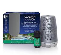 Yankee Candle kit di base Sleep Diffuser | Argento | Ricarica fragranza Peaceful Dreams per diffusore elettrico | Durata della fragranza fino a 30 notti | Presa europea