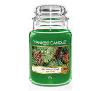 Yankee Candle Scented Candle | Candela in giara grande della Balsamo & Cedro | Candele a lunga combustione: fino a 150 ore | Regali di Natale perfetti per le donne