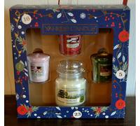 Yankee Candle set regalo, 1 KL. VASO + 3 VOTIVI, "Natale", raro