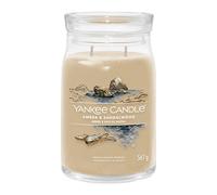 Yankee Candle Signature Candela Profumata, Ambra E Legno di Sandalo in Giara Grande, Candele di Miscela di Cera di Soia Lunga Durata, Regalo per le Donne