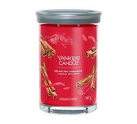 Yankee Candle Signature candela profumata, Cannella Frizzante in tumbler grande, Candele di miscela di cera di soia lunga durata