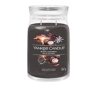 Yankee Candle Signature Candela Profumata, Cocco Nero in Giara Grande, Candele di Miscela di Cera di Soia Lunga Durata, Regalo per le Donne