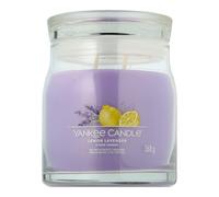 YANKEE CANDLE Candela profumata firmata, Candela in barattolo medio alla lavanda al limone con doppio stoppino, Candela in miscela di cera di soia, Regalo perfetto per le donne 1630004E