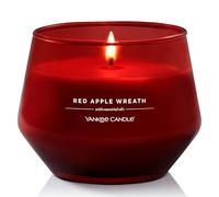 Yankee Candle Studio Candele profumate | Candela media Red Apple Wreath |Lunga durata: 35-50 ore| Elegante design in vetro con cera rossa| Regalo per le donne, regali per le mamme, regali di nozze