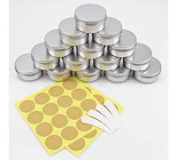 YankMooM 15 barattoli di latta in alluminio, 50 ml, contenitori vuoti per cosmetici da viaggio, lattine in alluminio per artigianato fai da te, candele, crema, campioni in polvere, trucco