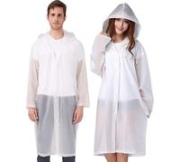 YANKUIRUI Confezione da 2 poncho antipioggia per adulti, riutilizzabili, impermeabili di emergenza portatili in EVA per donne e uomini con cappuccio per Disney Outdoor, 2 Bianco Adulto, Taglia unica