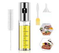YANKUIRUI Spruzzatore per olio d'oliva, bottiglia spray per olio d'oliva, spray per condimenti con pennello, portatile, 100 ml, bottiglia in vetro per olio d'oliva, per cucina, barbecue, insalata,