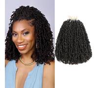 Yanky Twist - Confezione da 10 extension di capelli all'uncinetto, 20 cm, pre-attorcigliati, colore nero naturale, mini molle, piccoli ricci senegalesi (4# marrone), 20,3 cm (confezione da 10)