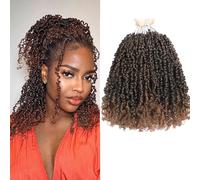 Yanky Twist - Confezione da 10 extension di capelli all'uncinetto, 20 cm, pre-attorcigliati, colore nero naturale, mini molle, piccoli ricci senegalesi, trecce Yankee Twist (T30 (marrone scuro medio