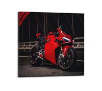 YANLI Poster decorativo da parete su tela, motivo: moto da corsa Ducati Panigale V4, poster decorativo moderno per camera da letto, 40 x 40 cm
