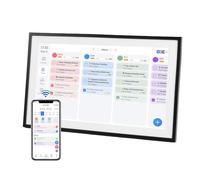 Yanmis 15.6in Smart Digital Calendar, Versatile Fotogramma Digitale Eamless Cloud Sync HD Touchscreen WiFi Family Planner con App per Android 9.0 (cornice nera)