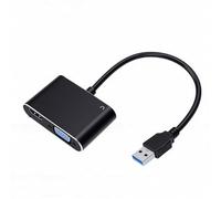 Yanmis Adattatore USB 3.0 a VGA, Convertitore Video Esterno a Doppio Display Supporta 1080P Full HD, Installazione Driver per Presentazioni di Viaggi D'affari in Ufficio a Casa