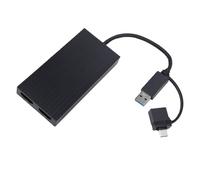 Yanmis Adattatore USB C a Dual HD, Hub USB 3.0 con Uscita Simultanea 4K 2K con Cavo Ibrido per Monitor PC Laptop, Supporta 3 4 USB4