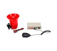 Yanmis Allarme Auto Personalizzabile Sirena 130 DB 12 V-24 V con Microfono, Lettore MP3 e Lettore di Schede, Altoparlante AMP da 25 W per la Sicurezza dei Veicoli Camion