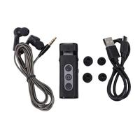 Yanmis Amplificatore Audio con Cuffie Cablate, Controllo Volume, Cancellazione del Rumore, Dispositivo Ricaricabile di Ottimizzazione Vocale per Anziani (BLACK)
