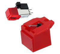 Yanmis ATN91R Ago per Giradischi, Ricambio per Cartuccia a Magnete Mobile AT91R AT LP3 LP60 PL300, Ago Conico da 0,6 Mil Rosso