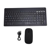Yanmis Combinazione Ergonomica di Tastiera e Mouse Wireless, Bluetooth Dual Mode da 2,4 GHz, Tastiera Silenziosa con Ricevitore USB Condiviso per Studio in Ufficio, Compatibile con Wins (BLACK)