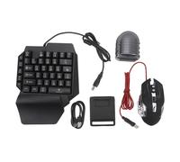 Yanmis Combinazione Tastiera e Mouse da Gioco RGB con una Sola Mano, Pacchetto Combinato di Giochi Mobili 4 in 1 con Convertitore, Supporto per Telefono, Ricarica Rapida Ed Esperienza