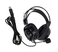 Yanmis Cuffie Cablate per PC Laptop, Cuffie USB con Microfono Girevole a 120° per Lezioni Online Esami di Lingua Riproduzione di Musica