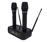 Yanmis di Microfono e Ricevitore Wireless, Set Doppio Microfono Portatile con Suono Chiaro e Stabile 2 Microfoni Ricaricabili Portata UHF 160 Piedi per Karaoke Canto Matrimonio Fase