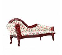 Yanmis Divano Vintage in Miniatura Chic Chaise Lounge per Case delle Bambole in Scala 1/12, Mobili Decorativi in legno di Betulla (stile 1)