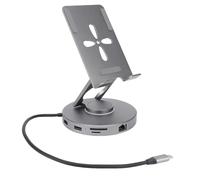 Yanmis Docking Station per Tablet USB C, Supporto per Tablet con Supporto Hub USB C 11 in 1 con Lettore di Schede con Docking Station Girevole per Ricarica Multimediale HD 4K 60 Hz da