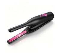 Yanmis Ferro Stiro a Matita, Bigodino Piccolo per Capelli Corti, Frangia e Tagli Pixie, Piastra per Capelli Viaggio Senza Fili con Semplice Controllo della Temperatura (BLACK)