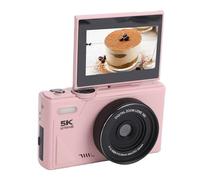 Yanmis Fotocamera Digitale 5K 80MP, Zoom Digitale 18X, Schermo Flip Antivibrazione da 3", Supporta Pausa Video Time Lapse Rallentatore, Fotocamera Vlogging Ricaricabile per Adolescenti