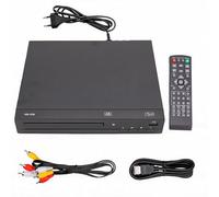 Yanmis Lettore DVD per TV Senza Regione, Lettore CD con Upscaling 1080P e Riproduzione USB con Controllo Intelligente, Kit di Connessione Completo con Telecomando e Ingresso (Spina europea)