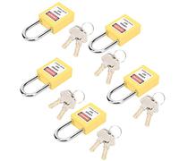 Yanmis Lucchetti di Sicurezza con Blocco di Blocco 5 Set per Trasporto Logistico Dell'energia Nucleare Isolamento in Nylon PA Acciaio 38 Mm (YELLOW)