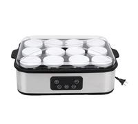 Yanmis Macchina per Yogurt da 12 Tazze, Yogurtiera Elettrica Controllo Automatico della Temperatura Vasetti di Vetro con Timer 0-48 Ore per Gelato Alla Marmellata Fatto in Casa (Spina europea 220 V)