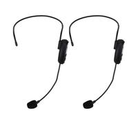 Yanmis Microfono con Cuffia Wireless UHF 2.4G, Connessione Stabile a 160 Piedi, Microfono Portatile a Doppio Uso Montato Sulla Testa, Microfoni con Cuffia Wireless per Insegnare (1 a 2)