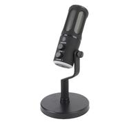 Yanmis Microfono Dinamico USB/XLR per Podcast, Microfono di Streaming da Gioco Dinamico RGB con Supporto Regolabile, Jack per Cuffie, Microfono Vocale per Cantare