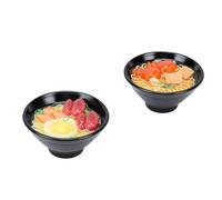 Yanmis Modello Ramen Confezione da 2 Ciotola Artificiale Realistica Noodle Display Decorazione Cibo Finto 2,76 Pollici Mini Replica Ramen Giapponese per Fascino Borsa Decorazione da Scrivania