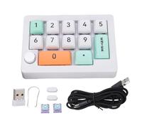 Yanmis Numero Pad, Tastiera Numerica Meccanica con Retroilluminazione RGB, Joystick e Manopola, Macro Chiave a 12 Tasti Programmabile, Bt 2.4G Swap Hot Numpad per i Giochi di Gioco (WHITE)