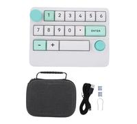 Yanmis Numero Pad, Tastiera Numerica Meccanica con Retroilluminazione RGB, Joystick e Manopola, Programma Macro Chiave a 15 Tasti, BT 2.4G Numpad Scambiabile a Caldo Cablato per Laptop (Bianco Verde)