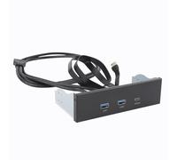 Yanmis Pannello Anteriore da 5,25 Pollici USB USB, 5 Gbps USB A GEN2X2, 10 Gbps 20 Gbps Tipo C Ad Alta velocità, Adattatore del Pannello Frontale da 19 Pin in Metallo, USB Tipo C 3